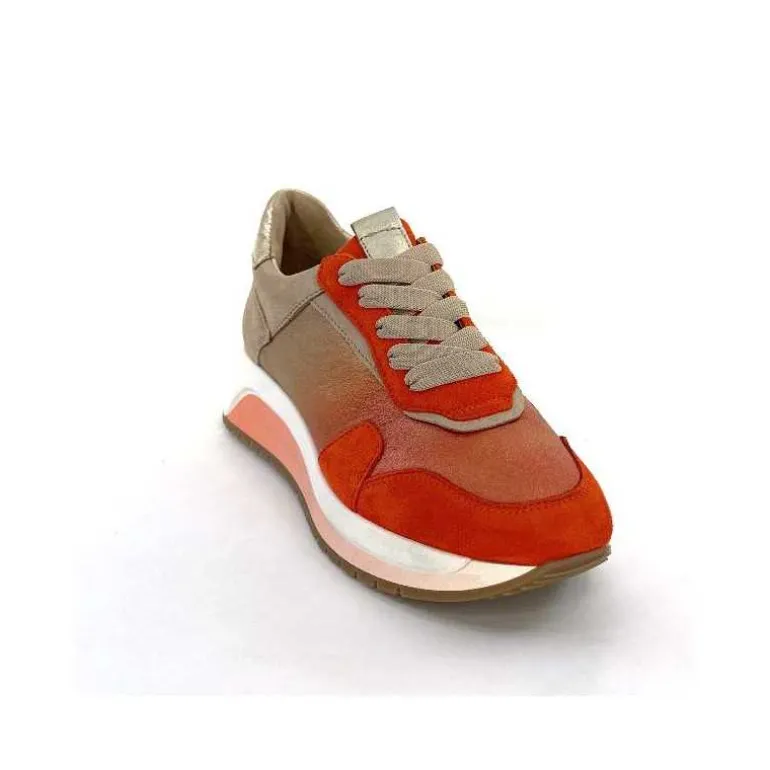 Softwaves Baskets Running 89401011 Cuir Daim Beige Orange Sale