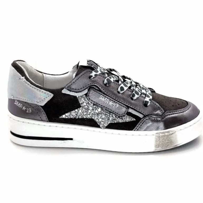 Semerdjian Baskets SMR23 Ales A625 Cuir Métallique Gris Daim Gris GrisMétal Store