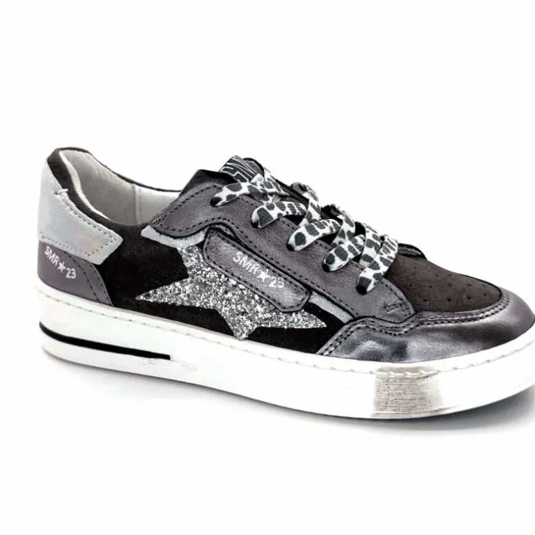 Semerdjian Baskets SMR23 Ales A625 Cuir Métallique Gris Daim Gris GrisMétal Store