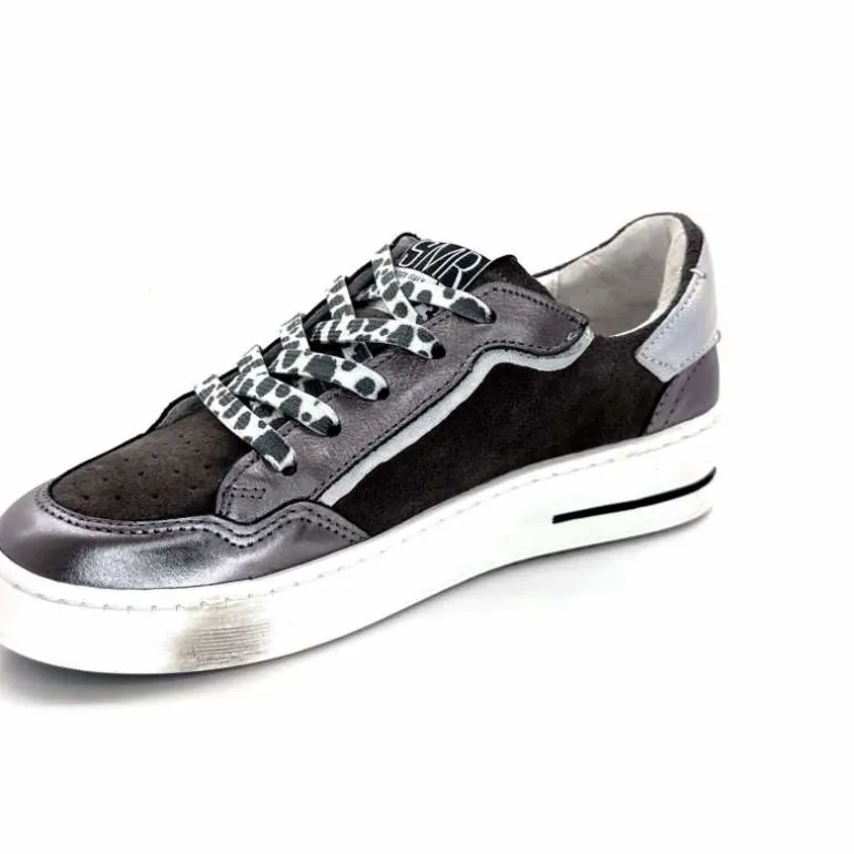 Semerdjian Baskets SMR23 Ales A625 Cuir Métallique Gris Daim Gris GrisMétal Store