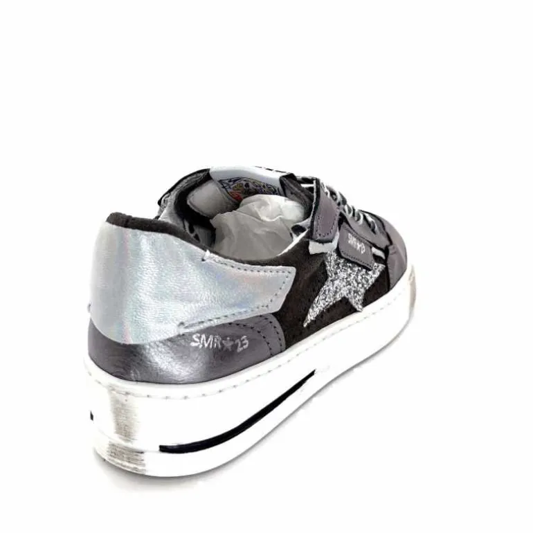 Semerdjian Baskets SMR23 Ales A625 Cuir Métallique Gris Daim Gris GrisMétal Store