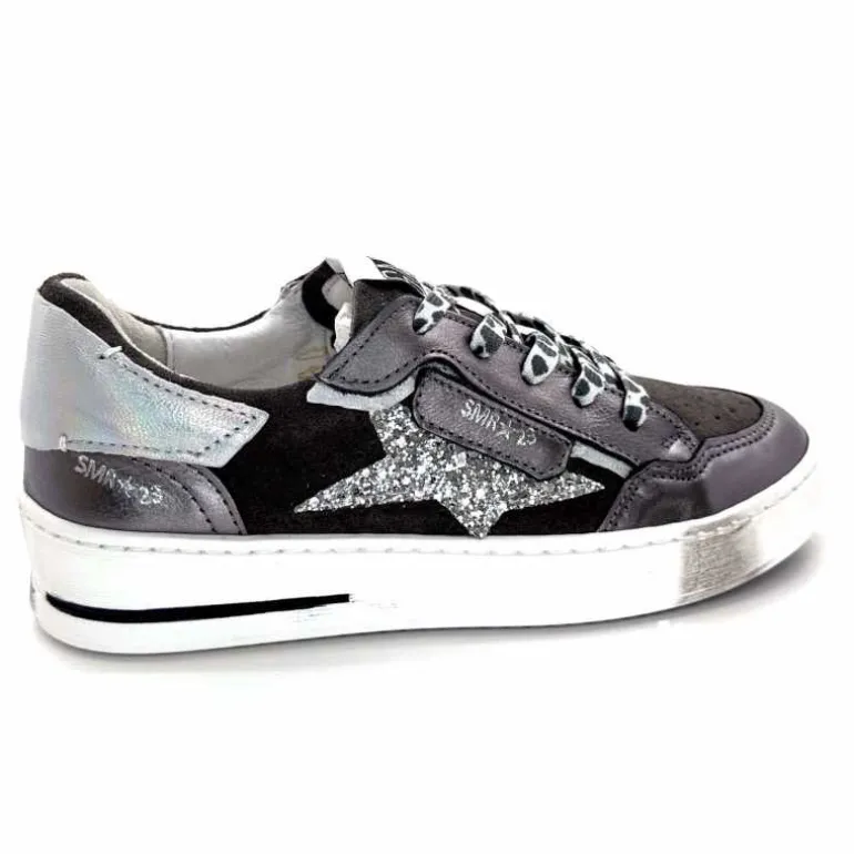 Semerdjian Baskets SMR23 Ales A625 Cuir Métallique Gris Daim Gris GrisMétal Store