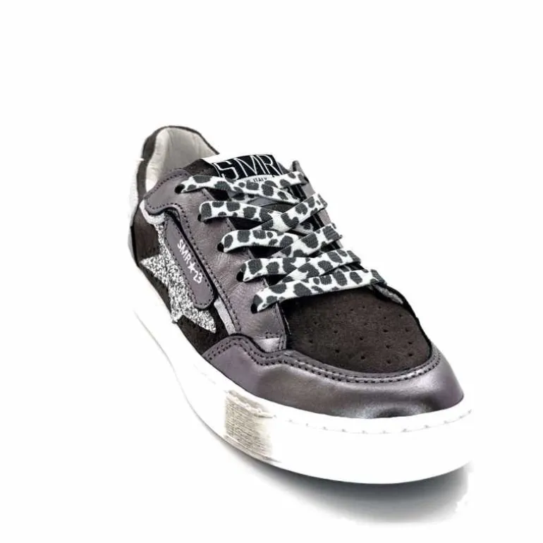Semerdjian Baskets SMR23 Ales A625 Cuir Métallique Gris Daim Gris GrisMétal Store