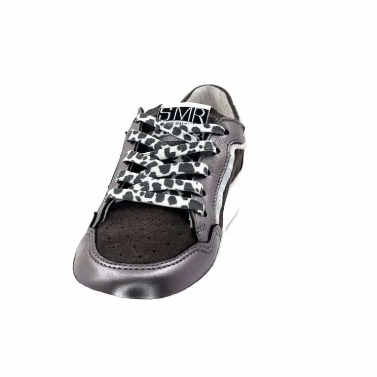 Semerdjian Baskets SMR23 Ales A625 Cuir Métallique Gris Daim Gris GrisMétal Store