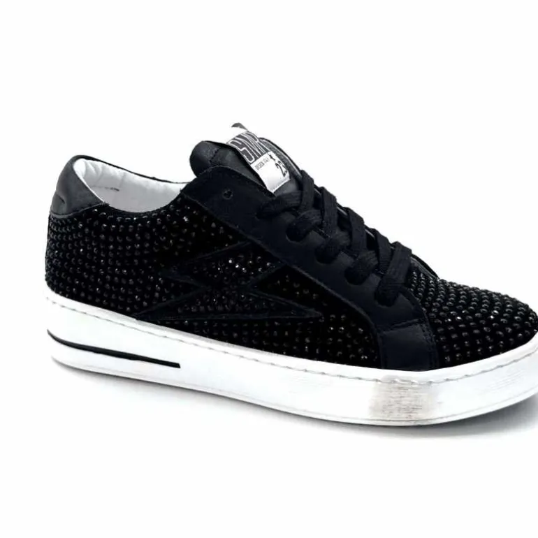 Semerdjian Baskets SMR23 Maya A412 Daim &amp; Strass Noir New