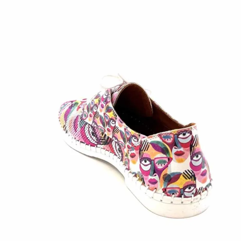 428-ivoire Baskets Souples Ivoire P420 Cuir Imprimé Multicolore Cheap