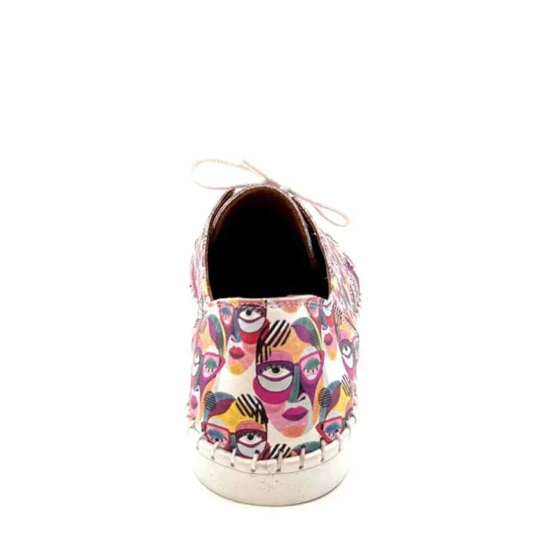 428-ivoire Baskets Souples Ivoire P420 Cuir Imprimé Multicolore Cheap