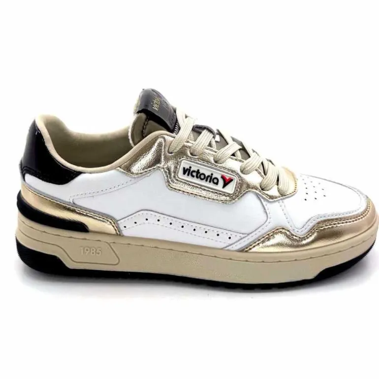 Victoria Baskets 8800121 Cuir Doré Noir Blanc Best