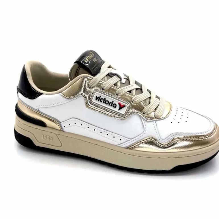 Victoria Baskets 8800121 Cuir Doré Noir Blanc Best