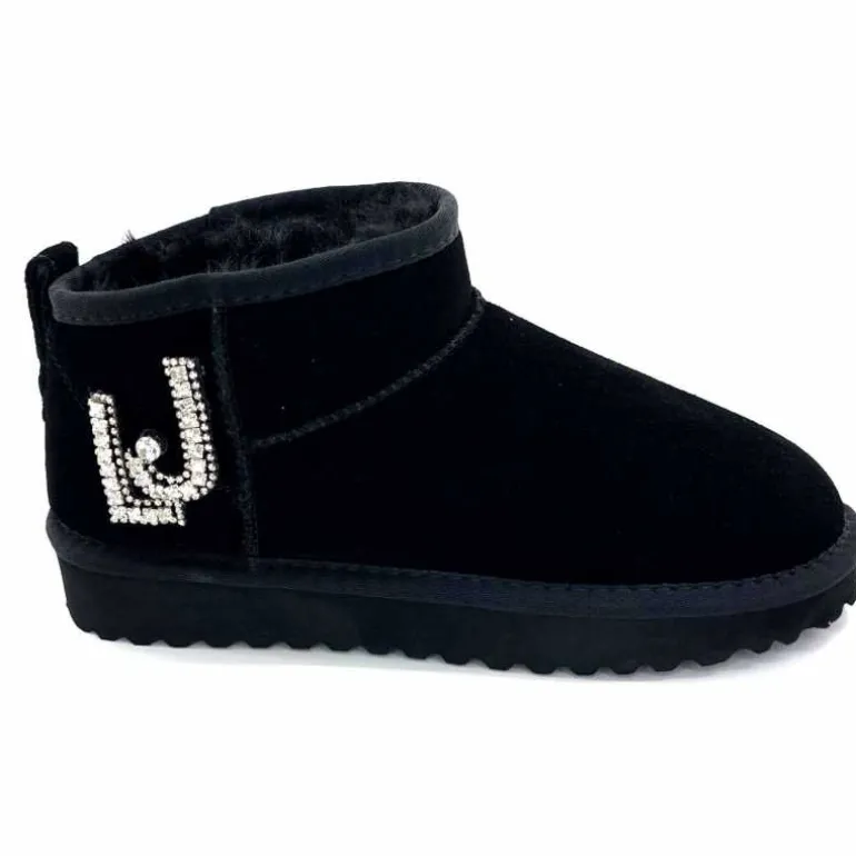 Liu.Jo Boots Fourrées Mouton Sf423 Daim Noir Discount