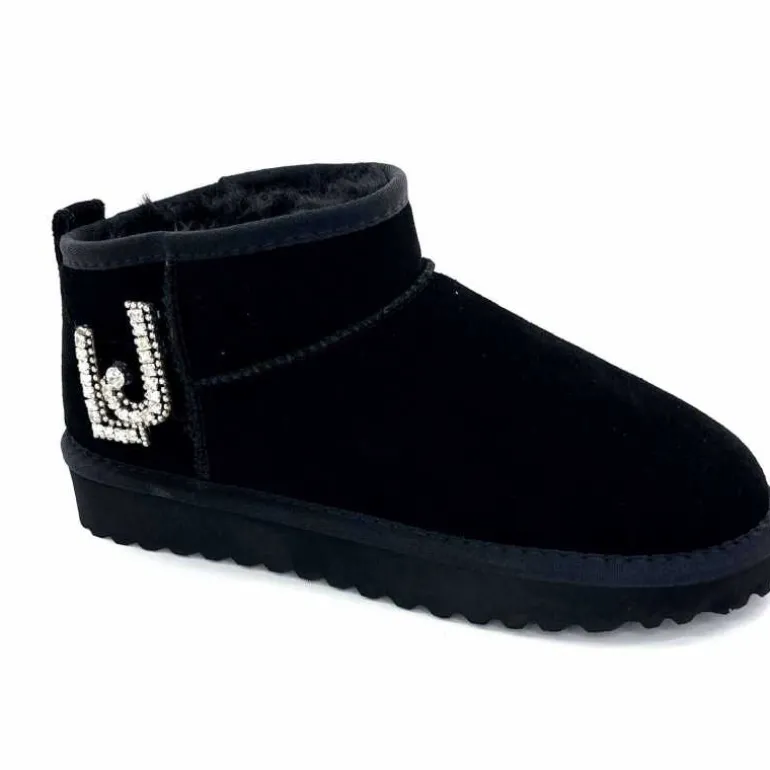 Liu.Jo Boots Fourrées Mouton Sf423 Daim Noir Discount
