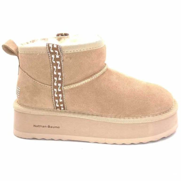 Nathan Baume Boots Fourrées Mouton 242 N77 03 Daim Beige Outlet