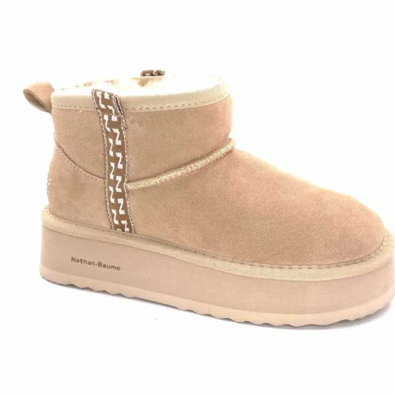 Nathan Baume Boots Fourrées Mouton 242 N77 03 Daim Beige Outlet
