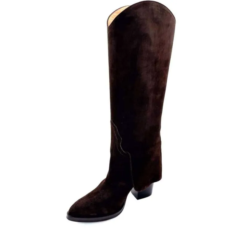 bottes__talon_ivoire__daim_marron_fonc_10.webp martinat t Bottes à Talon Ivoire 3782 Daim Foncé Marron Flash Sale