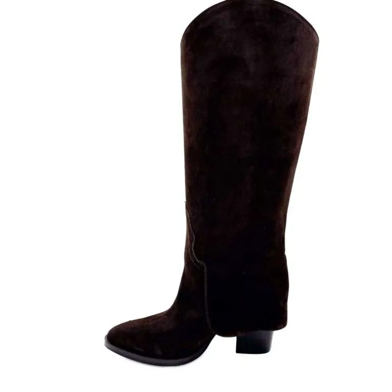 bottes__talon_ivoire__daim_marron_fonc_12.webp martinat t Bottes à Talon Ivoire 3782 Daim Foncé Marron Flash Sale