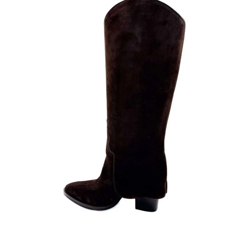 bottes__talon_ivoire__daim_marron_fonc_13.webp martinat t Bottes à Talon Ivoire 3782 Daim Foncé Marron Flash Sale