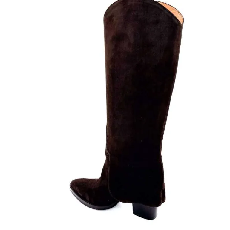 bottes__talon_ivoire__daim_marron_fonc_14.webp martinat t Bottes à Talon Ivoire 3782 Daim Foncé Marron Flash Sale
