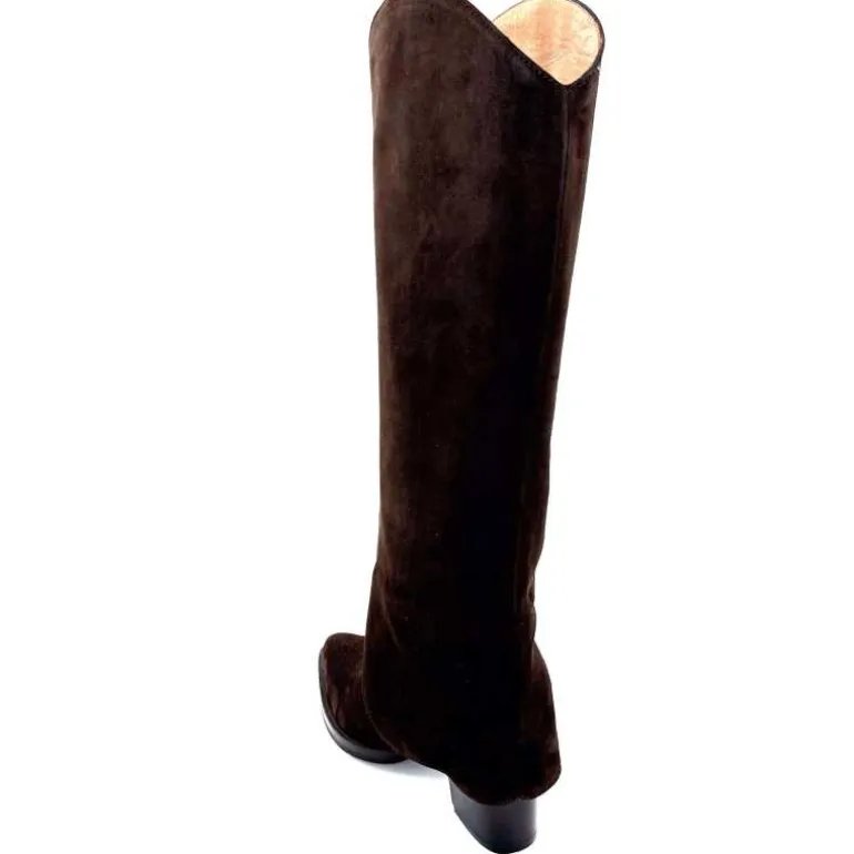 bottes__talon_ivoire__daim_marron_fonc_16.webp martinat t Bottes à Talon Ivoire 3782 Daim Foncé Marron Flash Sale