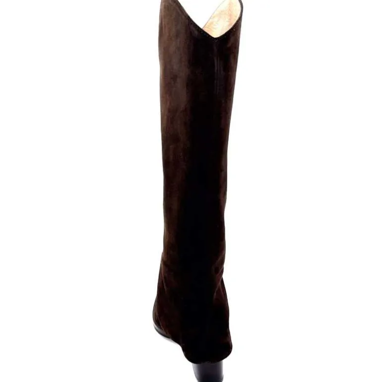 bottes__talon_ivoire__daim_marron_fonc_17.webp martinat t Bottes à Talon Ivoire 3782 Daim Foncé Marron Flash Sale