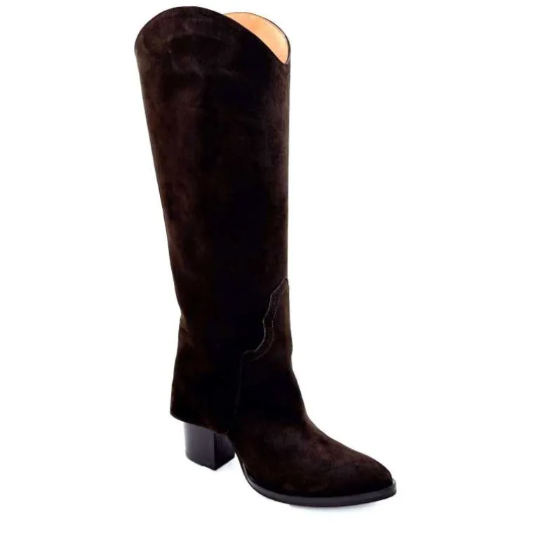 bottes__talon_ivoire__daim_marron_fonc_2.webp martinat t Bottes à Talon Ivoire 3782 Daim Foncé Marron Flash Sale