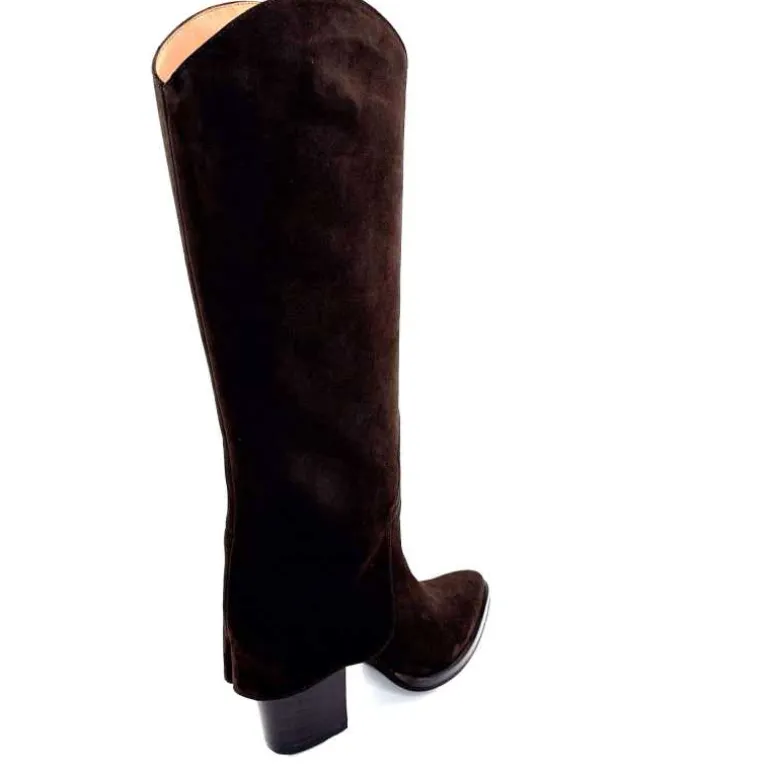 bottes__talon_ivoire__daim_marron_fonc_21.webp martinat t Bottes à Talon Ivoire 3782 Daim Foncé Marron Flash Sale