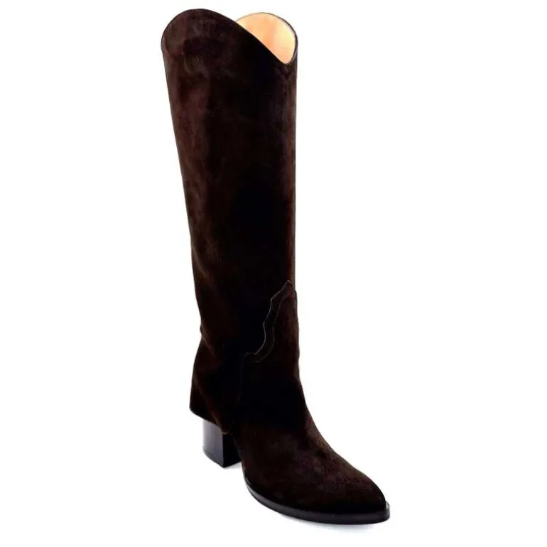 bottes__talon_ivoire__daim_marron_fonc_3.webp martinat t Bottes à Talon Ivoire 3782 Daim Foncé Marron Flash Sale