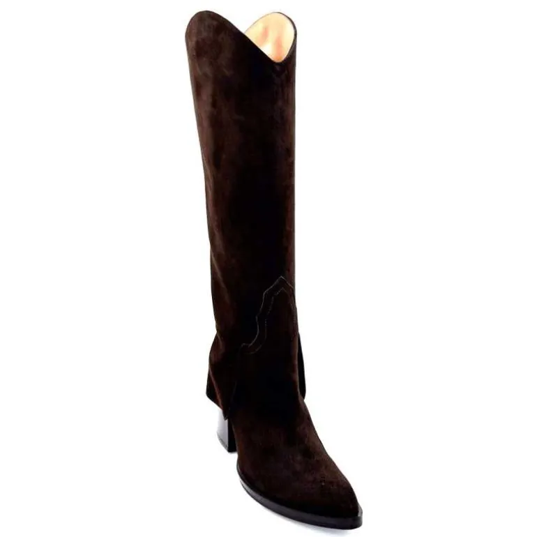 bottes__talon_ivoire__daim_marron_fonc_4.webp martinat t Bottes à Talon Ivoire 3782 Daim Foncé Marron Flash Sale