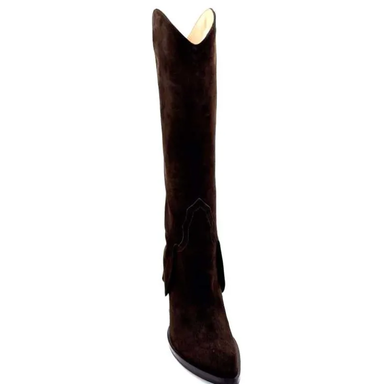 bottes__talon_ivoire__daim_marron_fonc_5.webp martinat t Bottes à Talon Ivoire 3782 Daim Foncé Marron Flash Sale