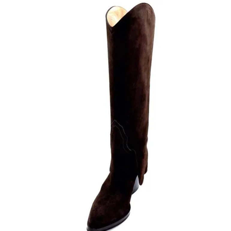 bottes__talon_ivoire__daim_marron_fonc_8.webp martinat t Bottes à Talon Ivoire 3782 Daim Foncé Marron Flash Sale