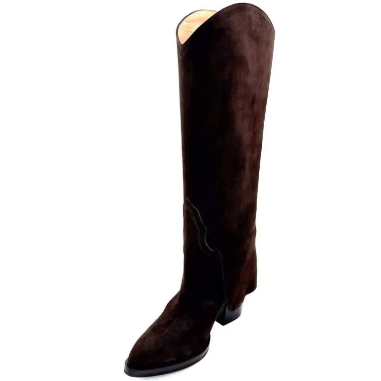 bottes__talon_ivoire__daim_marron_fonc_9.webp martinat t Bottes à Talon Ivoire 3782 Daim Foncé Marron Flash Sale