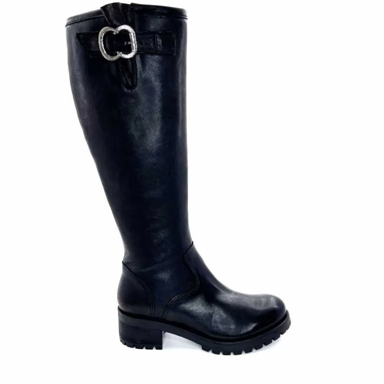 Minka Bottes Bikers Howard Cuir Lavato Noir Outlet