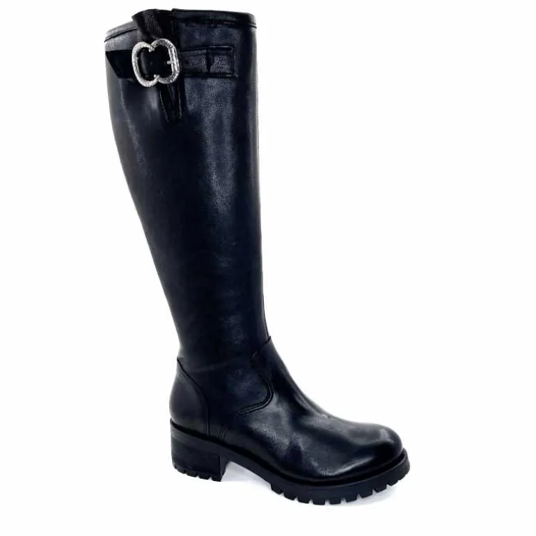 Minka Bottes Bikers Howard Cuir Lavato Noir Outlet