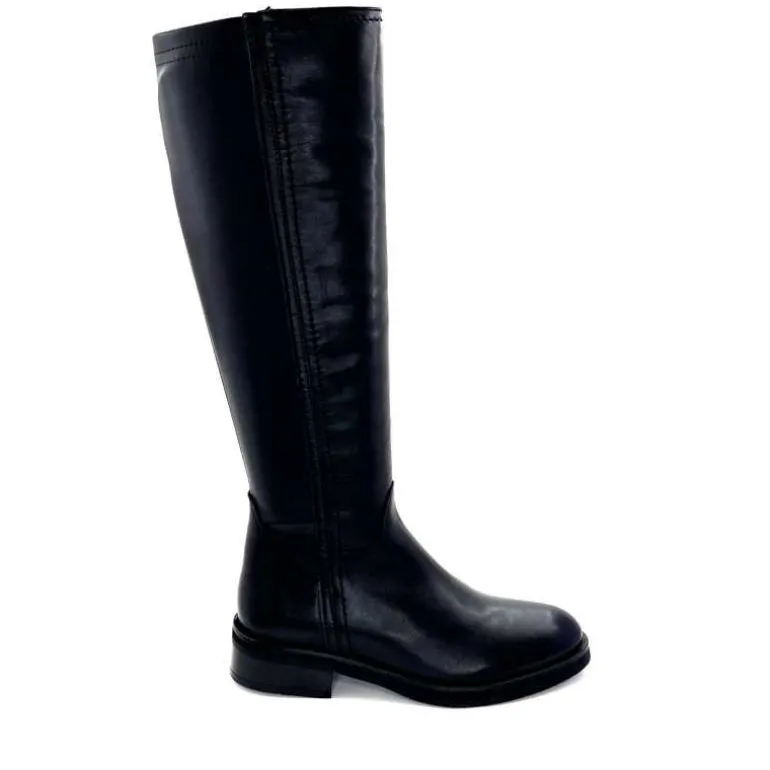 marcha / m.moustafa Bottes Cavalières Ivoire E216 2947 Cuir Noir Flash Sale
