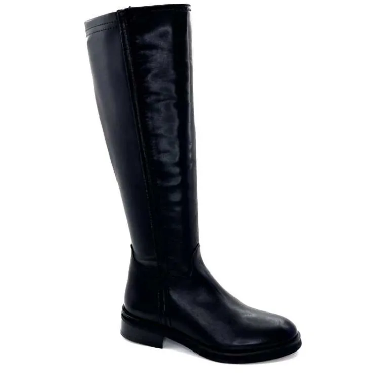 marcha / m.moustafa Bottes Cavalières Ivoire E216 2947 Cuir Noir Flash Sale
