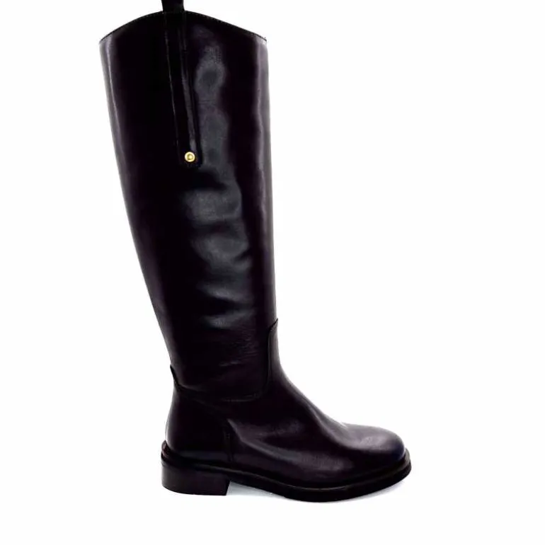 marcha / m.moustafa Bottes Cavalières Ivoire E951 Flory Cuir Foncé Marron Best Sale