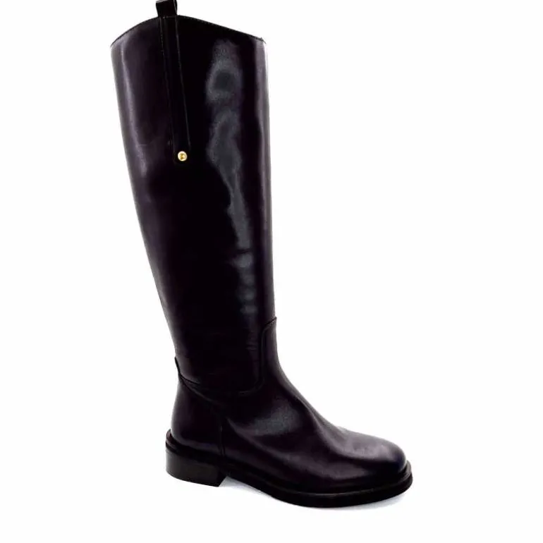 marcha / m.moustafa Bottes Cavalières Ivoire E951 Flory Cuir Foncé Marron Best Sale