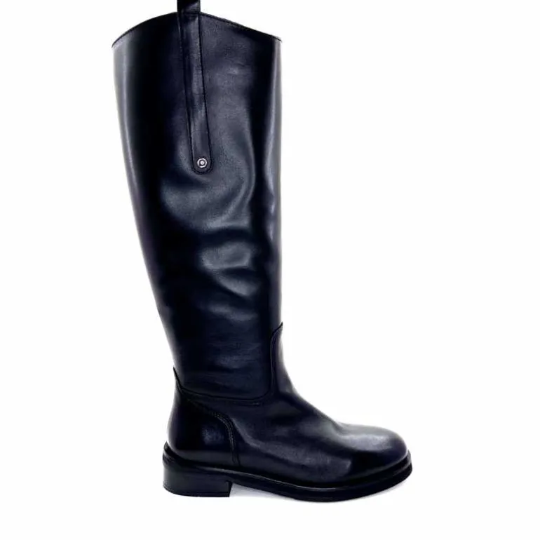 marcha / m.moustafa Bottes Cavalières Ivoire E951 Flory Cuir Noir Cheap