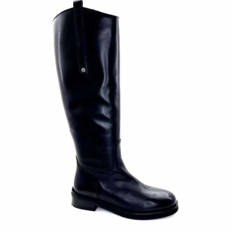 marcha / m.moustafa Bottes Cavalières Ivoire E951 Flory Cuir Noir Cheap