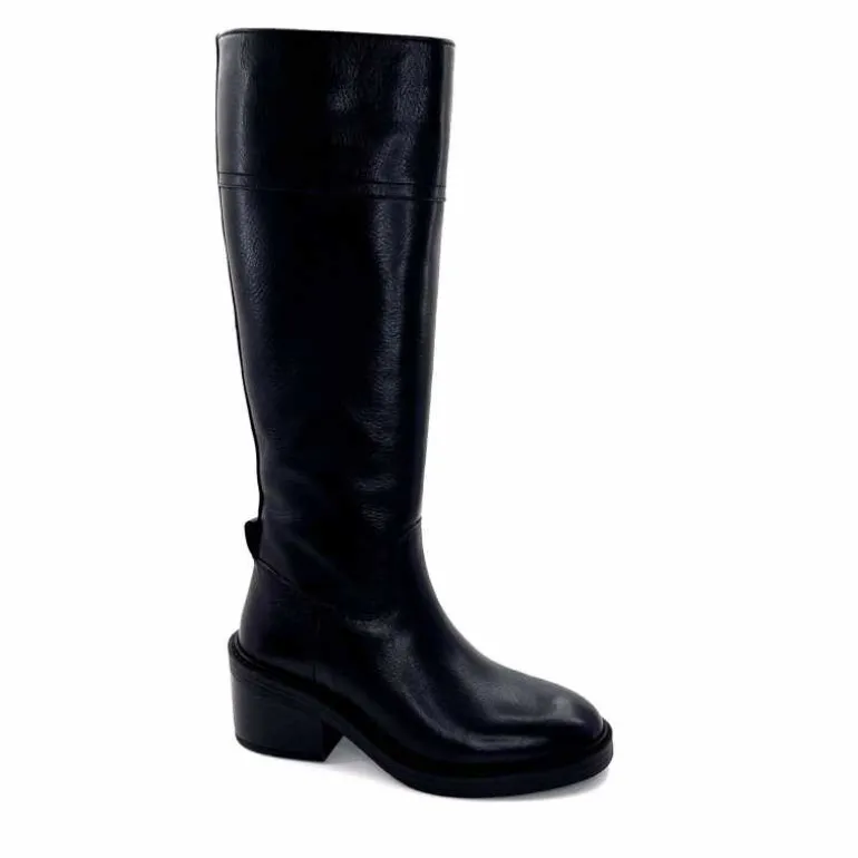 398-ivoire Bottes Cuissardes Ivoire 5385 Cuir Noir Sale