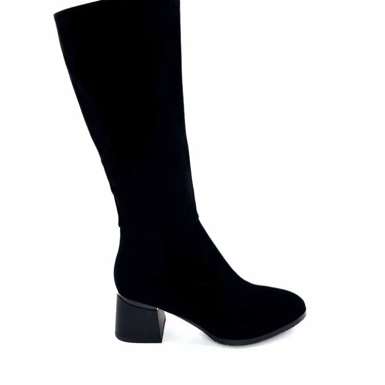 Elue Par Nous Bottes Genouillère Sariegois Daim Noir Store