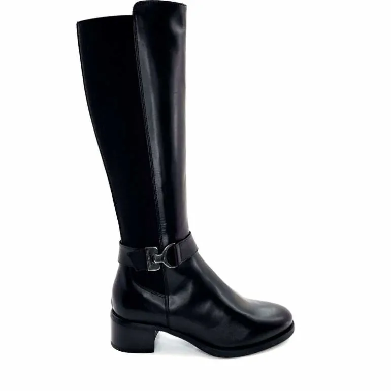 Nero Giardini Bottes Mollet Élastique 1411750 D100 Cuir Noir Shop