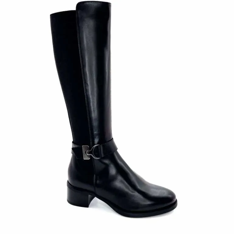 Nero Giardini Bottes Mollet Élastique 1411750 D100 Cuir Noir Shop