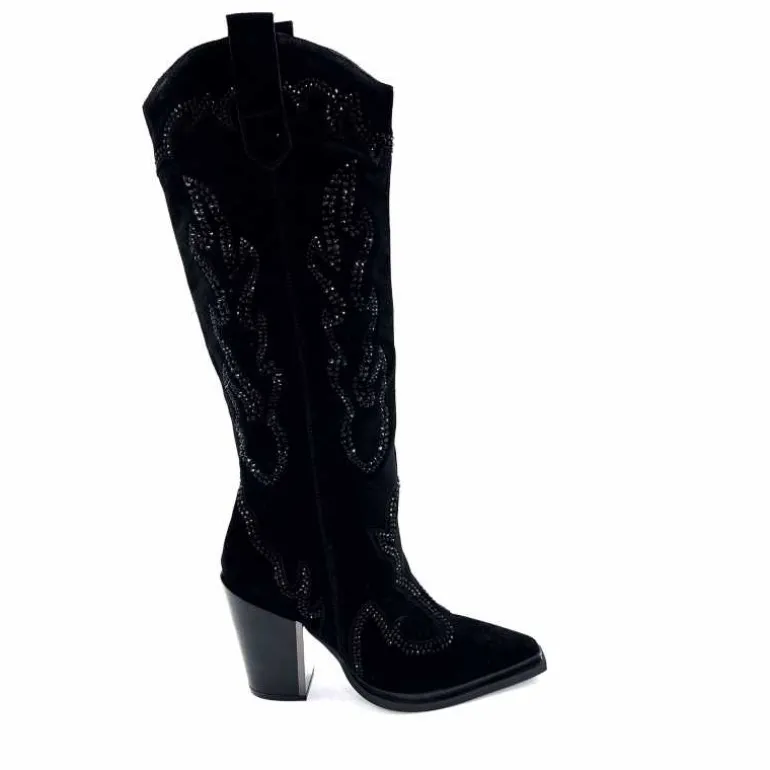 Alma En Pena Bottes Santiags 563 Daim Diamant Noir Store