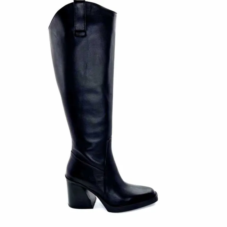 398-ivoire Bottes Santiags Ivoire 5390 Cuir Noir Cheap