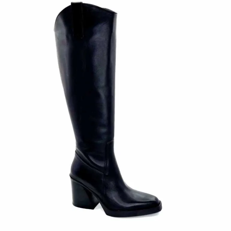 398-ivoire Bottes Santiags Ivoire 5390 Cuir Noir Cheap
