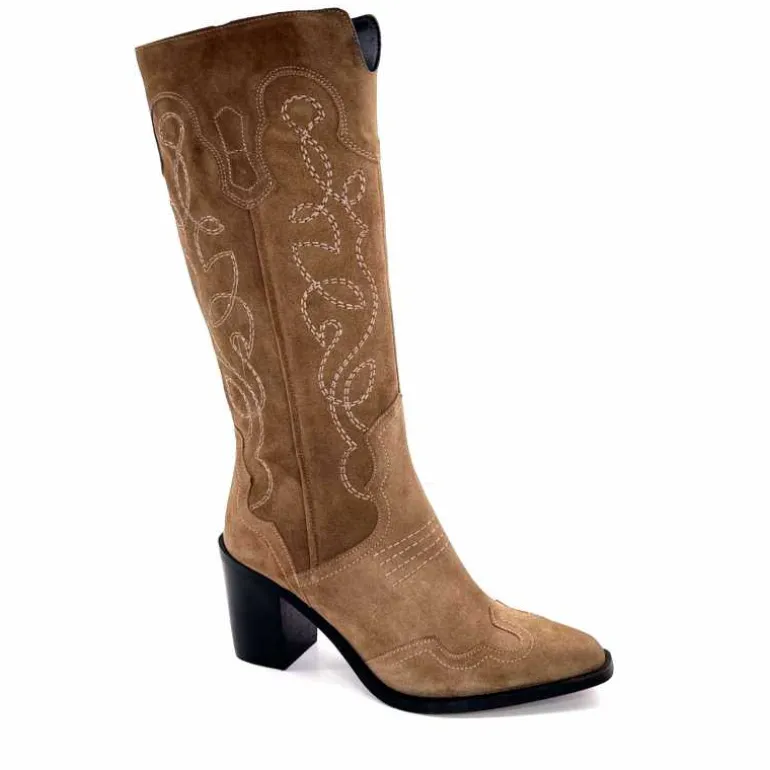 Ivoire0341a Bottes Santiags Ivoire At22 Daim Sajo Roble Camel Cheap