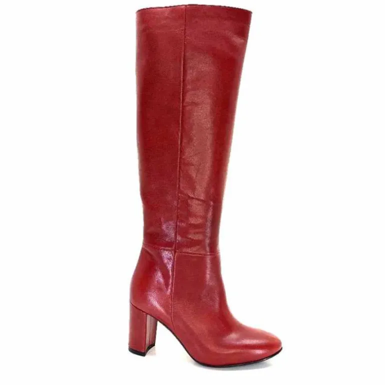 l'arianna Bottes Tubes St1689 Cuir Mattone Rouge Flash Sale