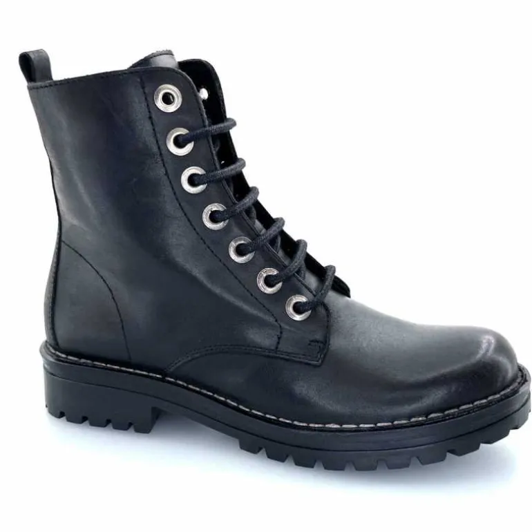 Chacal Bottillon Fermeture Éclair 6830 Cuir Noir Outlet