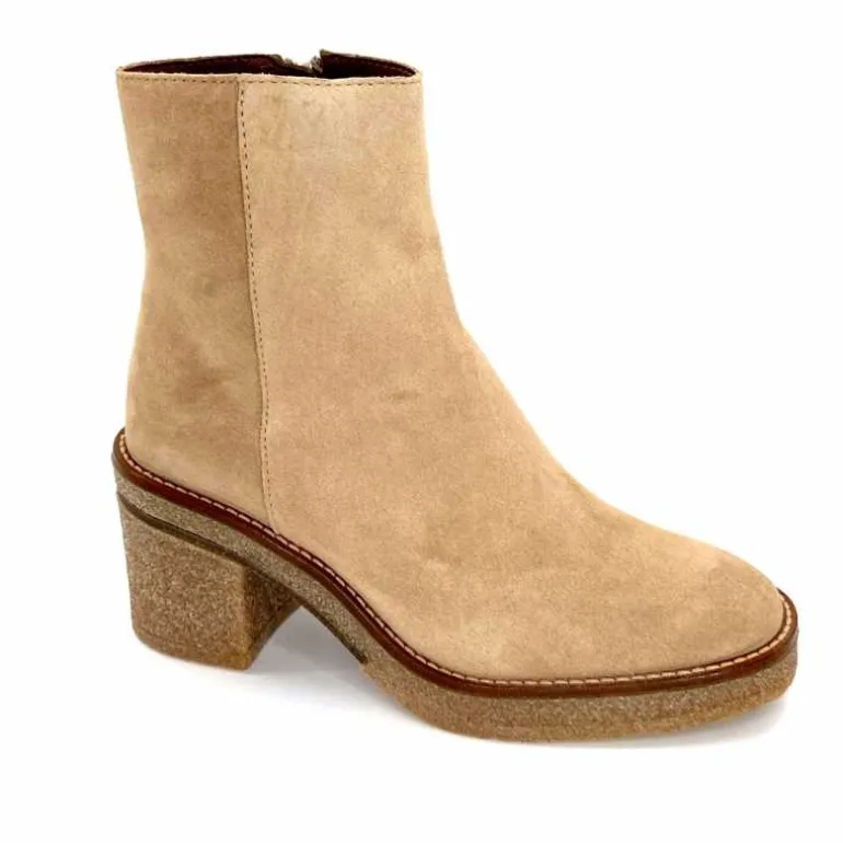 Alpe Bottines à Talon 2626 Baby Daim Corda Crème Sale