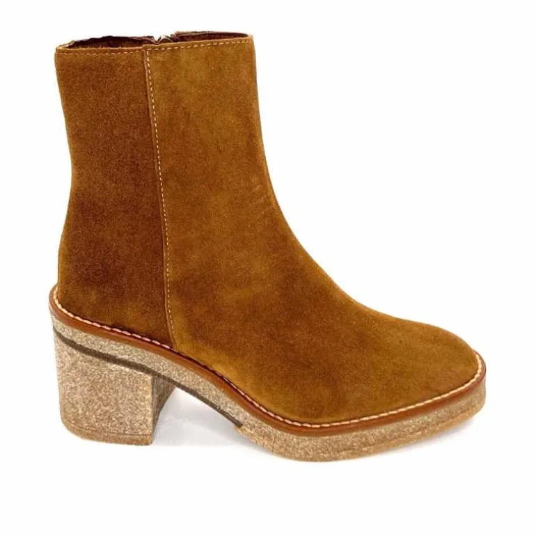 Alpe Bottines à Talon 2626 Baby Daim Cuero Camel Shop